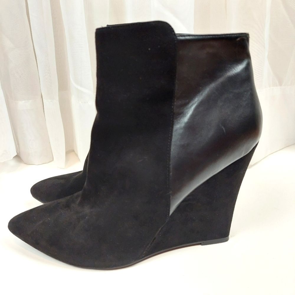 WORTHINGTON BLACK LAPAZ FAUX LEATHER ANKLE BOOTIES SIZE 11M